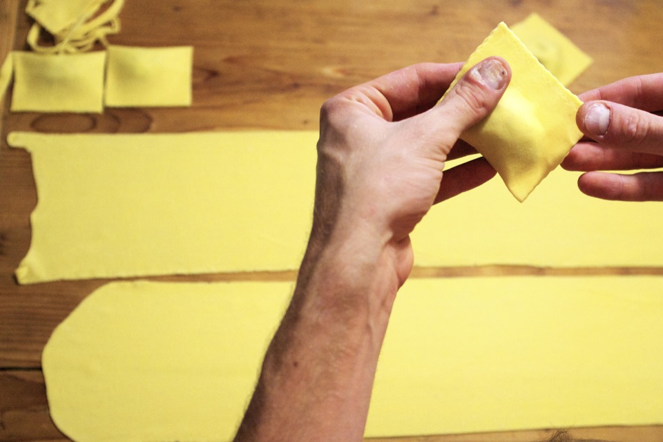 Ravioli filling preparation